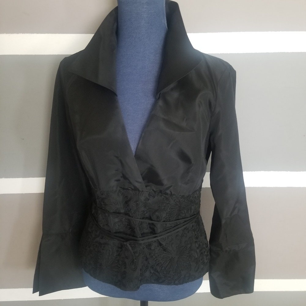 LAUNDRY by Shelli Segal.black dress casual blouse.
